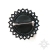 Fleur Noire, broszka z onyksem, beading, haft koralikowy / Sol / Biżuteria / Broszki