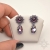 Amethyst, kolczyki z kryształami Swarovskiego, beading / Sol / Biżuteria / Kolczyki