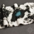 Śnieżna Pantera, szeroka wyplatana bransoleta, beading / Sol / Biżuteria / Bransolety