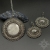 Celebros, kolczyki ze srebrnymi obsydianami, haft koralikowy / Sol / Biżuteria / Kolczyki