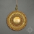 Ensoleillée, złoty medalion z labradorytem, haft koralikowy / Sol / Biżuteria / Wisiory