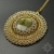 Solead, złoty medalion z labradorytem, haft koralikowy / Sol / Biżuteria / Wisiory