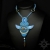 Heavenly Messenger, niebieski naszyjnik z chalcedonem i pirytem, haft koralikowy / Sol / Biżuteria / Naszyjniki