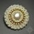 Fleur de perle, broszka z perłą seashell, beading, haft koralikowy / Sol / Biżuteria / Broszki