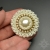 Fleur de perle, broszka z perłą seashell, beading, haft koralikowy / Sol / Biżuteria / Broszki