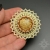 Fleur de jaspe, broszka z jaspisem, beading, haft koralikowy / Sol / Biżuteria / Broszki
