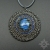 Vathéos, medalion z labradorytem, haft koralikowy / Sol / Biżuteria / Wisiory