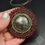Vadel, medalion z zoisytem rubinowym, haft koralikowy / Sol / Biżuteria / Wisiory