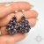 Ażurowe krople z hematytu VII, kolczyki, beading / Sol / Biżuteria / Kolczyki