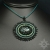 Nathair, medalion ze szkłem dichroicznym, haft koralikowy / Sol / Biżuteria / Wisiory