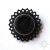 Fleur Noire, broszka z onyksem, beading, haft koralikowy / Sol / Biżuteria / Broszki