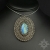 Vesisilmä, medalion z labradorytem, haft koralikowy / Sol / Biżuteria / Wisiory