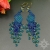 Pawie niebieskie, kolczyki z frędzlami, beading / Sol / Biżuteria / Kolczyki
