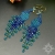 Pawie niebieskie, kolczyki z frędzlami, beading / Sol / Biżuteria / Kolczyki