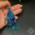 Pawie niebieskie, kolczyki z frędzlami, beading / Sol / Biżuteria / Kolczyki