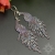 Pawie lawendowe, kolczyki z frędzlami, beading / Sol / Biżuteria / Kolczyki