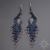 Pawie granatowe, kolczyki z frędzlami, beading / Sol / Biżuteria / Kolczyki