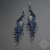 Pawie granatowe, kolczyki z frędzlami, beading / Sol / Biżuteria / Kolczyki