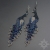 Pawie granatowe, kolczyki z frędzlami, beading / Sol / Biżuteria / Kolczyki