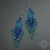 Pawie niebieskie II, kolczyki z frędzlami, beading / Sol / Biżuteria / Kolczyki