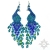 Pawie niebieskie II, kolczyki z frędzlami, beading / Sol / Biżuteria / Kolczyki