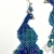 Pawie niebieskie II, kolczyki z frędzlami, beading / Sol / Biżuteria / Kolczyki