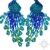 Pawie niebieskie II, kolczyki z frędzlami, beading / Sol / Biżuteria / Kolczyki