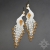 Pawie białe I, kolczyki z frędzlami, beading / Sol / Biżuteria / Kolczyki