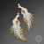 Pawie białe I, kolczyki z frędzlami, beading / Sol / Biżuteria / Kolczyki