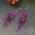 Pawie fioletowe I, kolczyki z frędzlami, beading / Sol / Biżuteria / Kolczyki