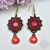 Alangai, kolczyki z czerwonym jadeitem, beading / Sol / Biżuteria / Kolczyki
