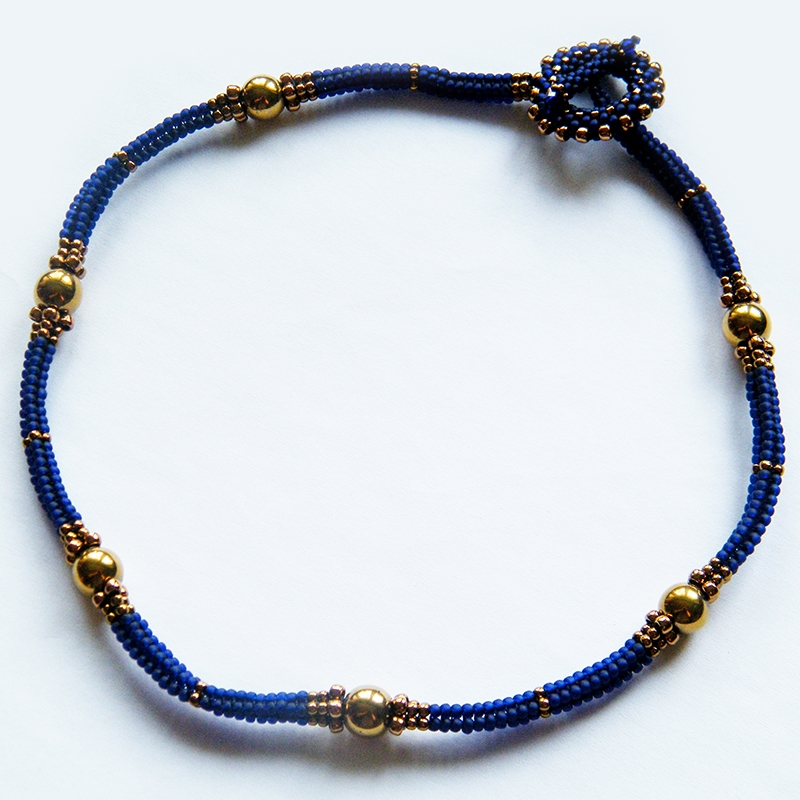 Kyanos, kobaltowy naszyjnik z hematytem, beading / Sol / Biżuteria / Naszyjniki