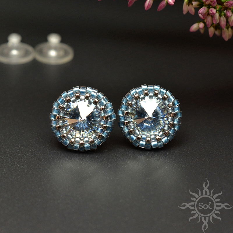Blue Shade II, kolczyki z kryształami Swarovskiego, beading / Sol / Biżuteria / Kolczyki