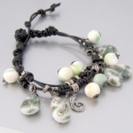 Solar quartz leather bracelet