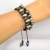 skulls braided leather bracelet / Nina Rossi Jewelry / Biżuteria / Bransolety