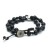 scull double  leather bracelet / Nina Rossi Jewelry / Biżuteria / Bransolety