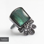 Square labradorite in filigree