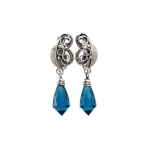 Srebrne kolczyki z kwarcem london blue - MAZARINE