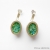 Kolczyki - Druza celadon in satin / VENUS GALERIA / Biżuteria / Kolczyki