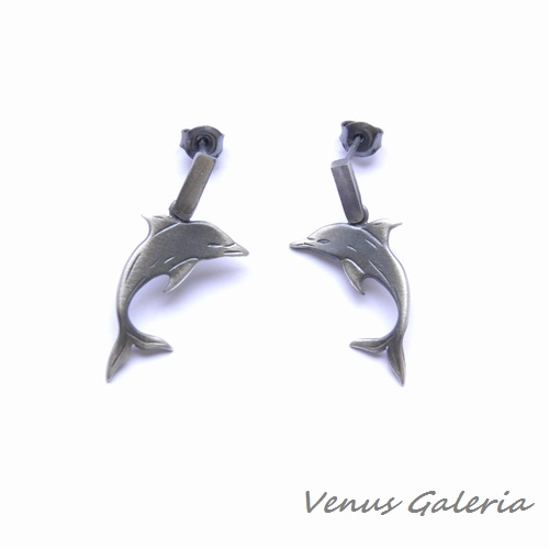 Kolczyki - Delfinki szare na sztyftach II / VENUS GALERIA / Biżuteria / Kolczyki