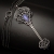 Iza Malczyk, Biżuteria, Naszyjniki, Lavender Blue - unikatowy srebrny naszyjnik z wisiorem w kształcie klucza i kamieniem księżycowym