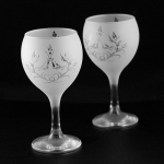 kieliszki do wina - florystyczne ornamenty