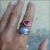 Ruban - srebrny pierścionek z koralowcem i lapis lazuli / Rivendell / Biżuteria / Pierścionki