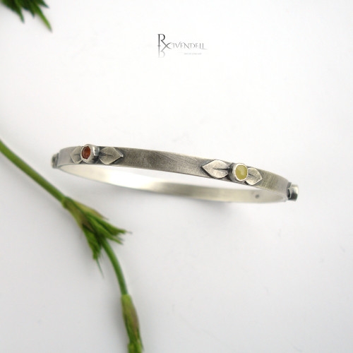 Gipsy - srebrna bransoleta z kolorowymi kamieniami / Rivendell / Biżuteria / Bransolety