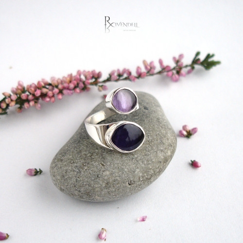 Ruban - srebrny pierścionek z ametystami / Rivendell / Biżuteria / Pierścionki