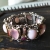 Srebrna bransoletka z różowościami i czerwieniami ID:171124, / AmberGallery / Biżuteria / Bransolety