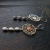 Unikatowe srebrne długie kolczyki z koralem i perłami ID:211203 / AmberGallery / Biżuteria / Kolczyki