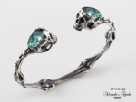 Holy bones (labradorite) - skull bracelet, anatomical bones, skulls, biomechanics, Cuff Bracelet, cuff,labradorite