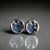 Magda Łysiak, Biżuteria, Kolczyki, BLUE MOON/stal chirurgiczna/kolczyki porcelanowe 11mm UNIKAT