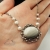 koronkowy brzeg... srebrny naszyjnik z perłami i krzemieniem pasiastym / lookrecya / Biżuteria / Naszyjniki